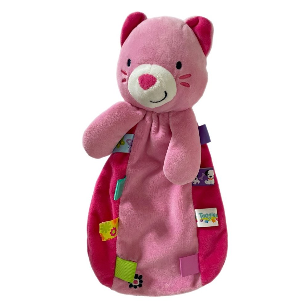 Taggies Plush Pink Cat Kitty Security Blanket Baby Lovey